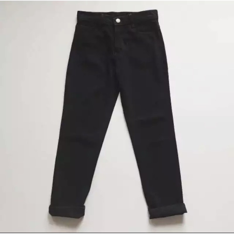 Plain Boyfriend Hitam 27-40 / Celana Boyfriend Jeans Wanita Hitam / Boyfriend Jumbo Hitam