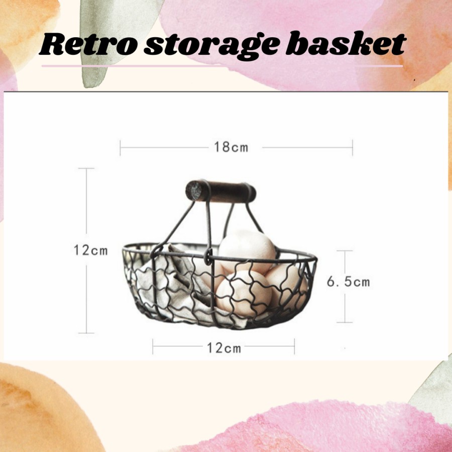 Retro Storage Basket / Keranjang Telur / Keranjang Buah Kecil