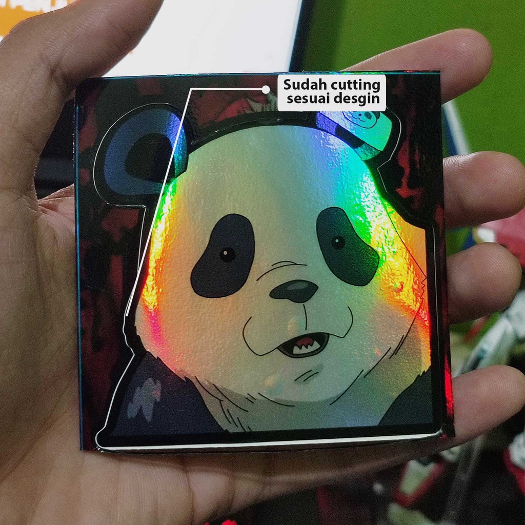 STICKER STIKER HOLOGRAM ANIME -JUJUTSU KAISEN PANDA - STIKER LAPTOP