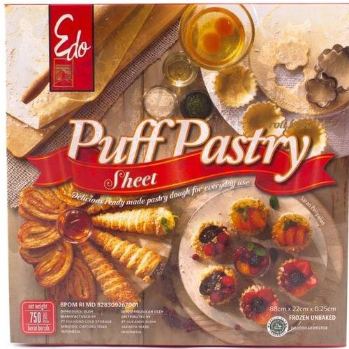 EDO Puff Pastry Sheet 750Gram Zuppa Soup Adonan Roti Frozen Beku Instan / Kulit Puff Pastry