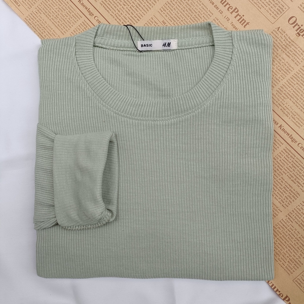 PART II Kaos Rib Premium / Kaos Grosir / Kaos Rib Premium Tebal / Kaos Lengan Panjang Termurah-Pastel green