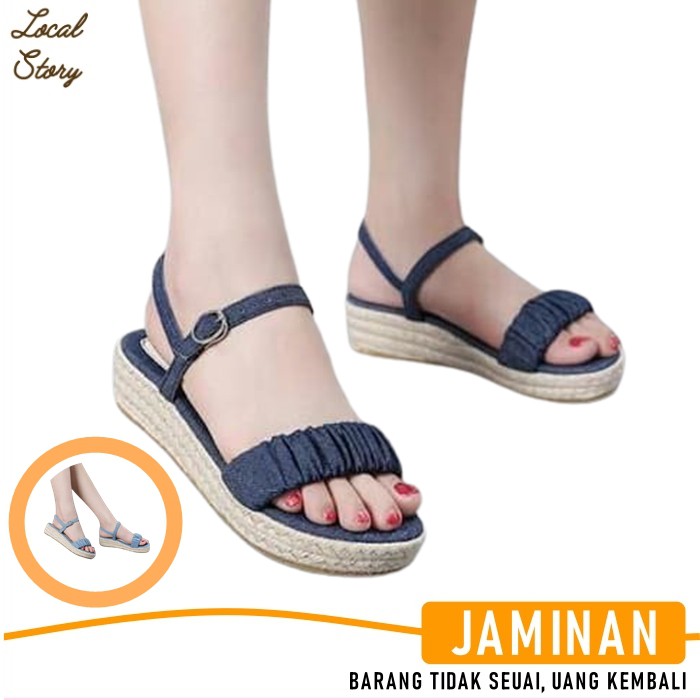Sandal Sendal Wedges Tali Wanita Cantik Sendal Wanita Kekinian Sandal Wanita Terbaru Remaja Kekinian