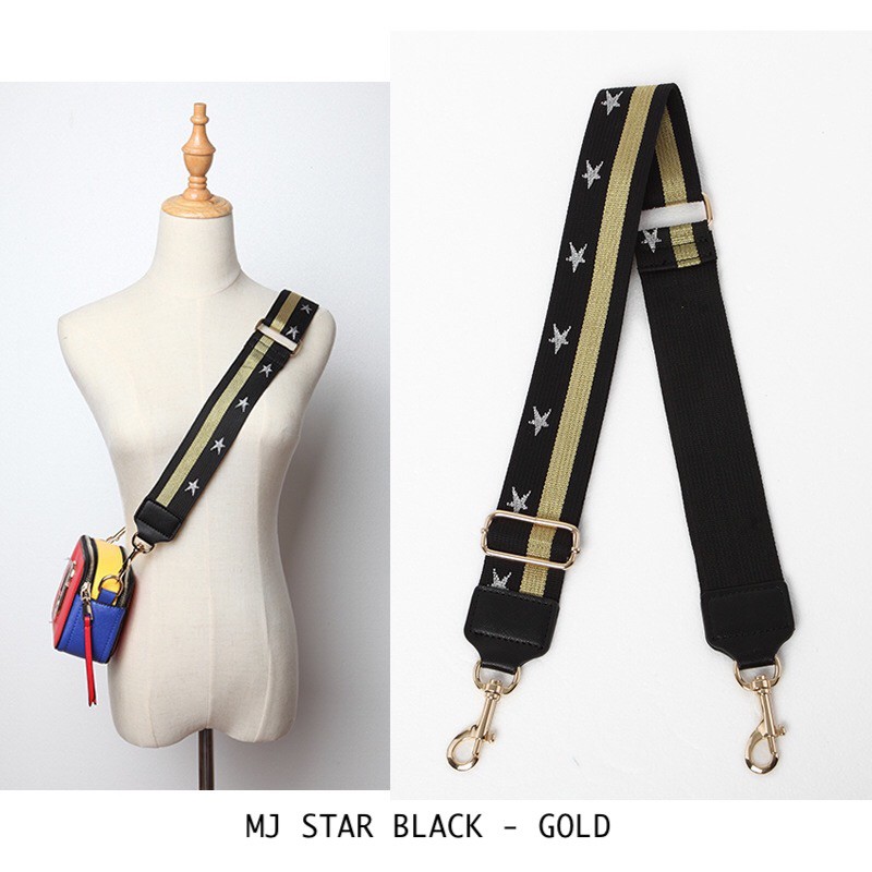 Marc Jacob Star Stripe Guitar Strapbag Adjustable - Gold Hardware - Strap Bag - Tali Tas Lebar