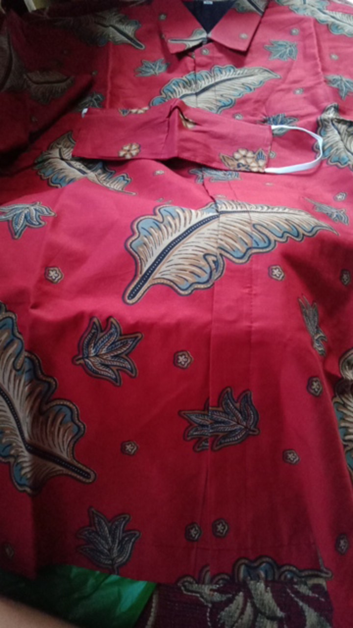 Batik Pria Lapis Furing Katun Primisima Batik Solo Godongan Merah