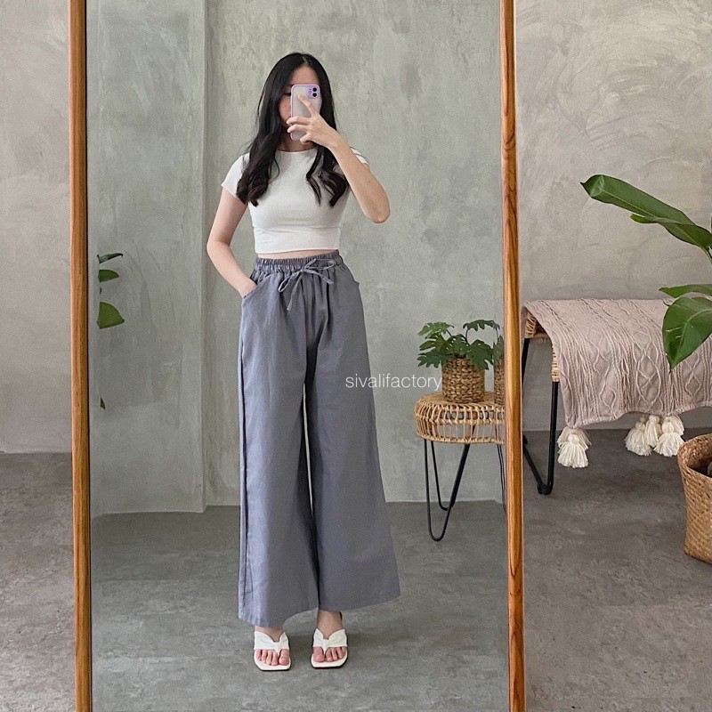 KULOT LINEN / WIDI PANT ZUNNA PANTS KULOT WANITA / CELANA KULOT LINEN HIGHWAIST PREMIUM / SEOUL Highwaist Kulot Celana Wanita