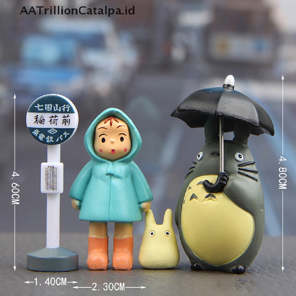 Aatrillioncatalpa 4pcs / lot Mainan Action Figure Anime My Neighbor Totoro Hayao Miyazaki Ukuran 3-5cm