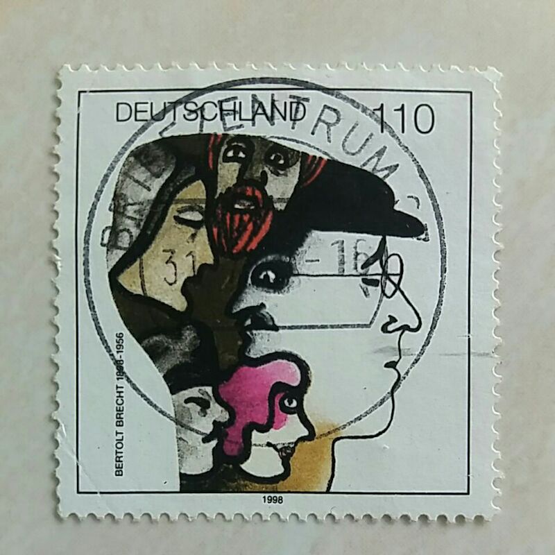

(AA) Perangko Jerman 1998 Birth centenary of Bertolt Brecht (1896-1956) 110 pf Used