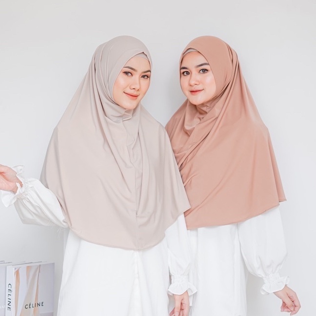 Hijab Jilbab Bergo Masker Instan Jersey Lengan Panjang Pet Antem
