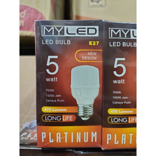 MYLED platinum 5 watt/5watt Lampu My LED Bulb daylight putih Lampu murah 5 wat