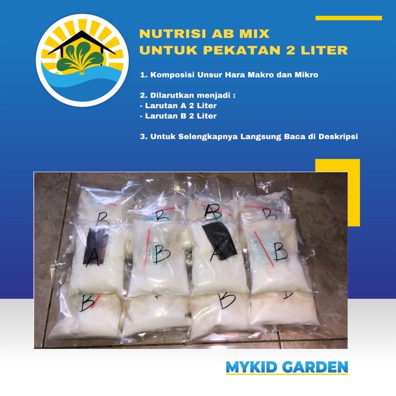 Jual Nutrisi Ab Mix Untuk Pekatan Liter Sistem Hidroponik Atau Polybag Sayur Bunga Buah