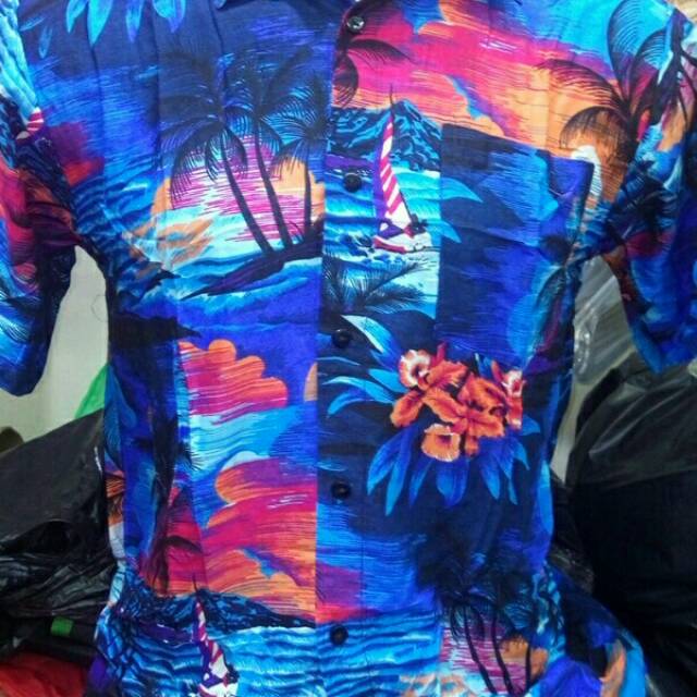 PROMO MURAH Kemeja Pantai Bali Hawaii Motif Random