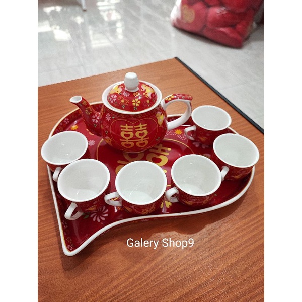 TEA SET sangjit/TEA SET wedding NAMPAN BENTUK LOVE