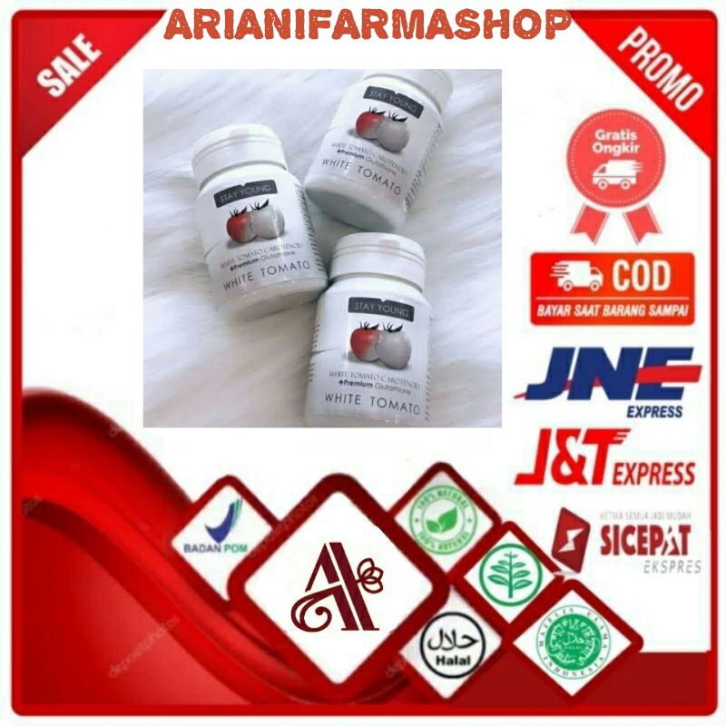 STAY YOUNG WHITE TOMATO Suplemen Pemutih Badan  Asli Original