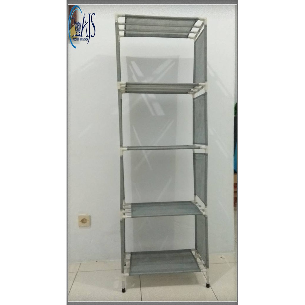 Rak Buku Portable Aluminium Rak Serbaguna 5 Lapis