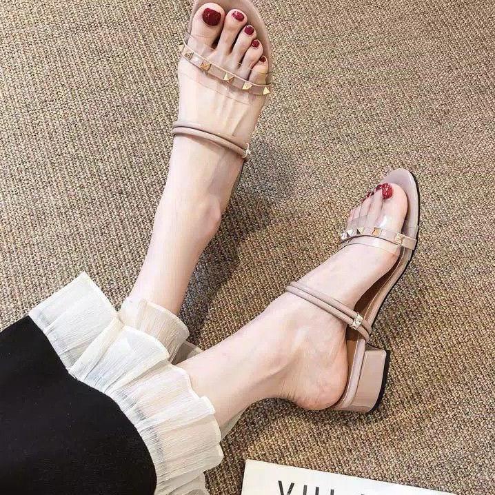 [PRODUK KCNZN] sandal hels 3cm higs hels hak tahu sandal wanita hak tahu hak chuky hels mika piramid