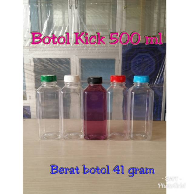 Botol Kick 500 ml / Botol Plastik 500 ml Kotak GOJEK GRAB