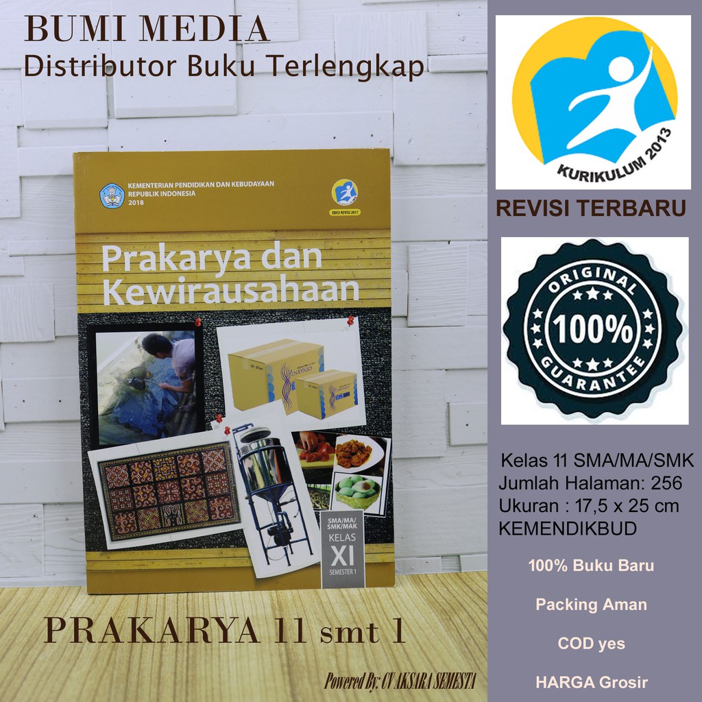 Jual Buku Paket Siswa Mata Pelajaran Mapel Prakarya Dan Kewirausahaan ...