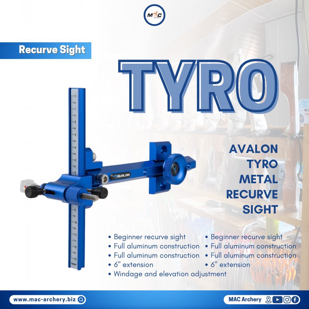 Recurve Sight Avalon Tyro Fisir Busur Panahan Untuk Pemula