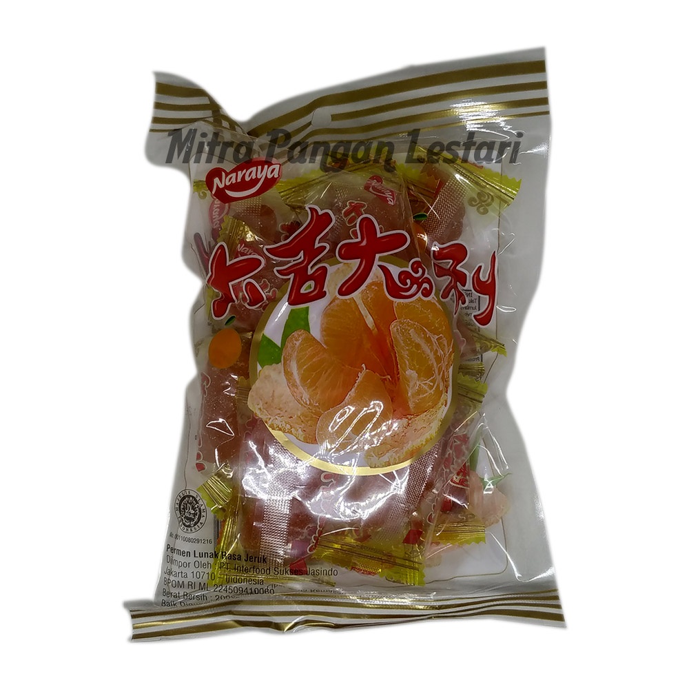 

Permen Jelly Rasa Jeruk Naraya 200 g / Jelly Hong Mao