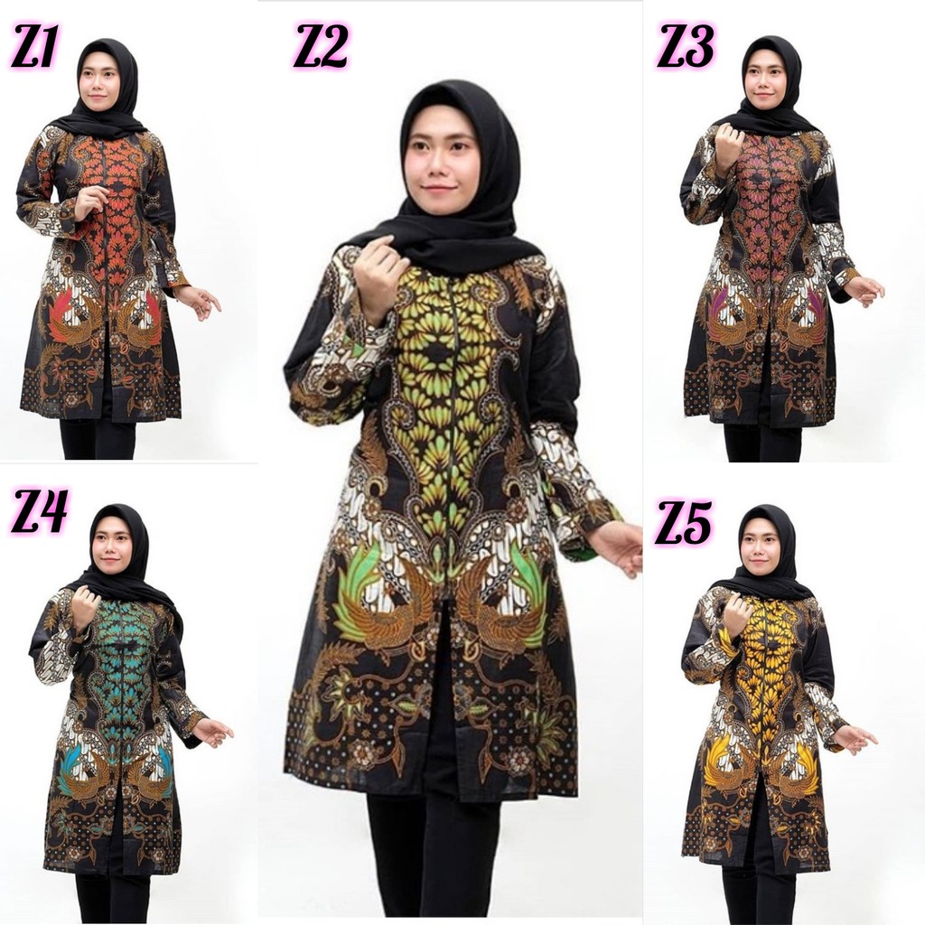 TUNIK BATIK ZIPPER DEPAN