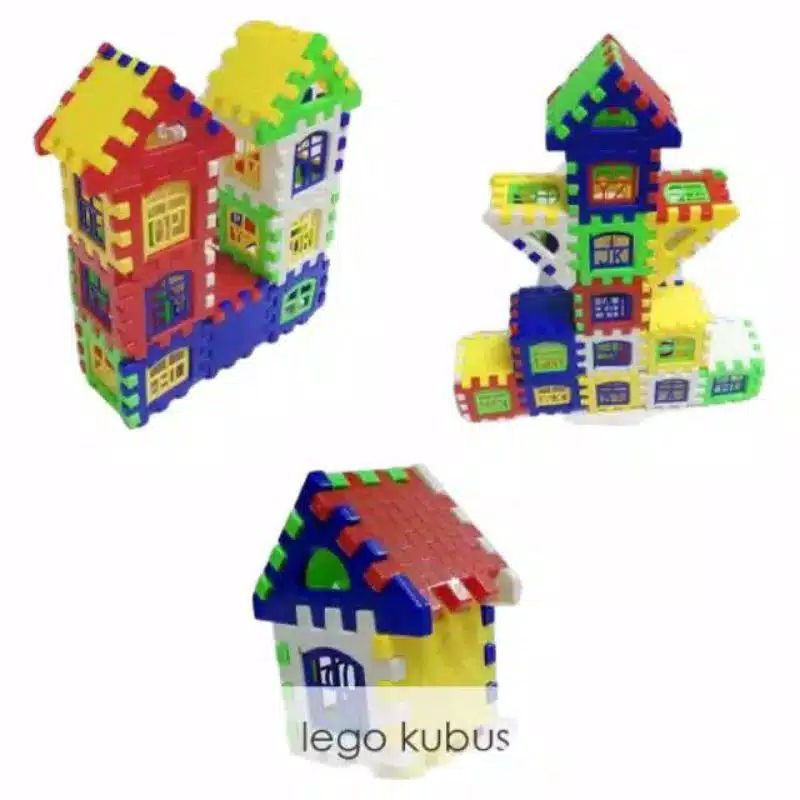 (Cod)Mainan Anak Anak Funny Blocks Susun Bentuk Rumah(Dikirim Jakarta)