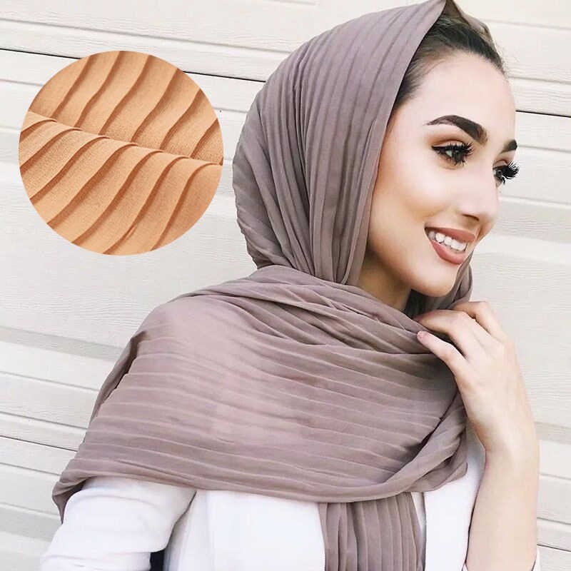 HIJAB PASHMINA PASMINA PHASMINA PLISKET PLEATED SHAWL HEAVY CHIFFON CRINKLE CRINCLE PRISKET - A30-8