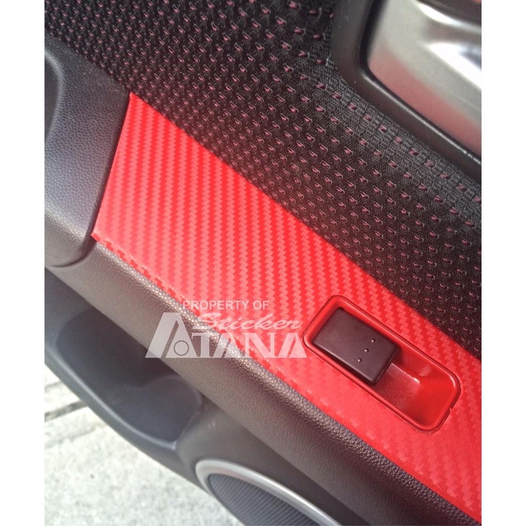 Skotlet Carbon Merah 3D Scotlet Karbon Fiber Stiker Kevlar Sticker Meteran Sepeda Motor Matic Mobil