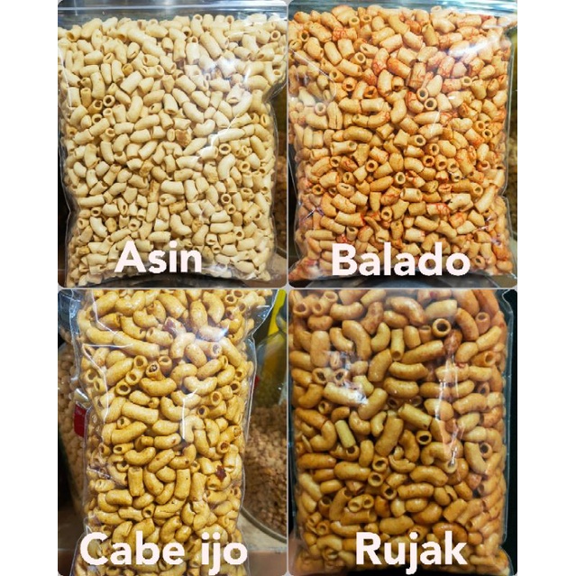 

MAKARONI GURIH ASIN PEDAS CABE IJO RUJAK 4 VARIAN 250 GRAM