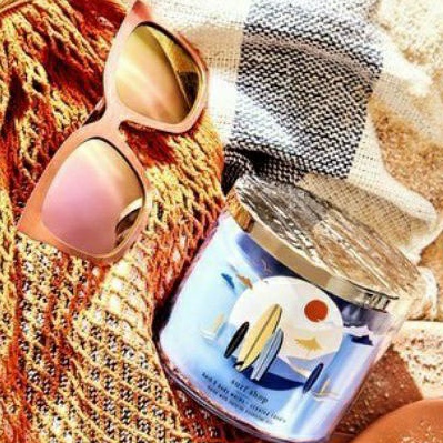 Bath &amp; Body Works BBW WHITE BARN SURF SHOP 3 WICK CANDLE 411 G PENGHARUM RUANGAN