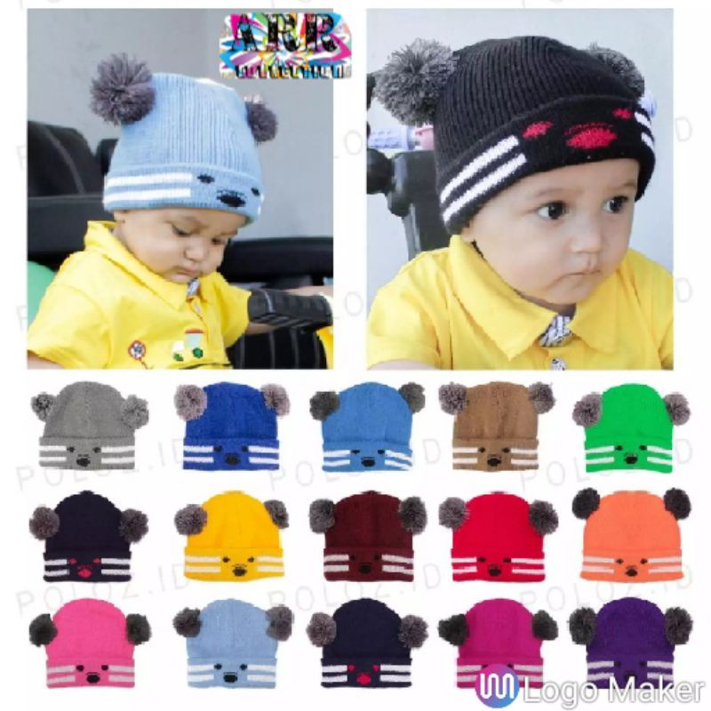kupluk pom-pom // kupluk rajut //kupluk bayi motif koala//kupluk anak// kupluk bayi laki-laki// kupl