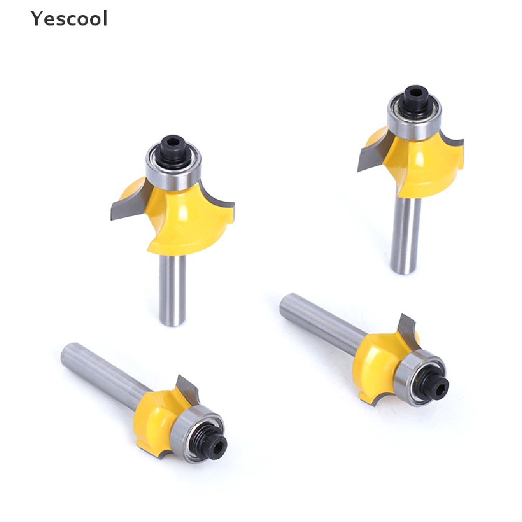 Yescool Mata Profil Ujung Bulat Shank 6mm / 1 / 4 Dengan Bearing Milling Cutter