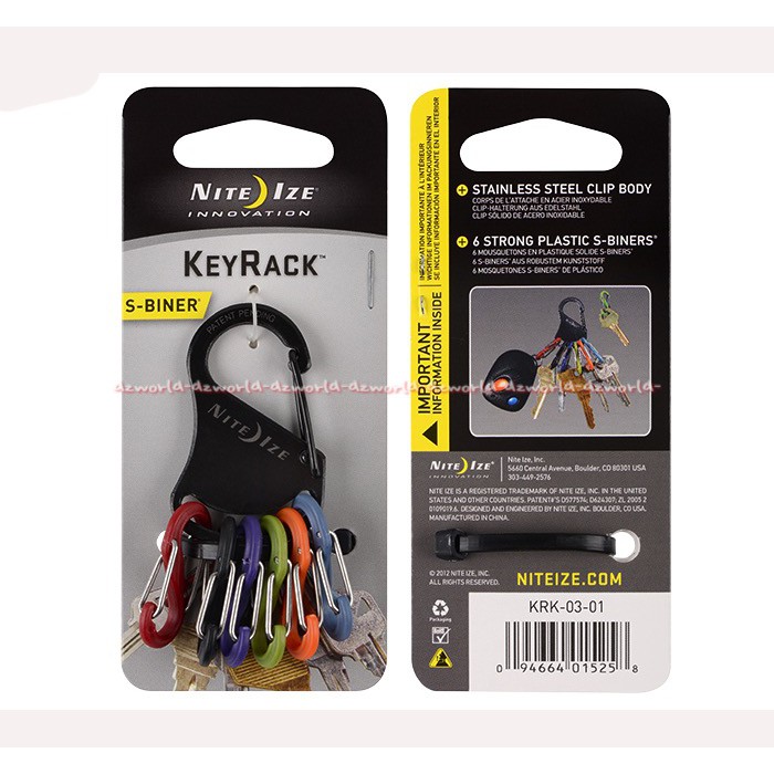 Nite Ize Keyrack Locker Gantungan Kunci Keyrack dengan Pembuka Botol 6gantungan