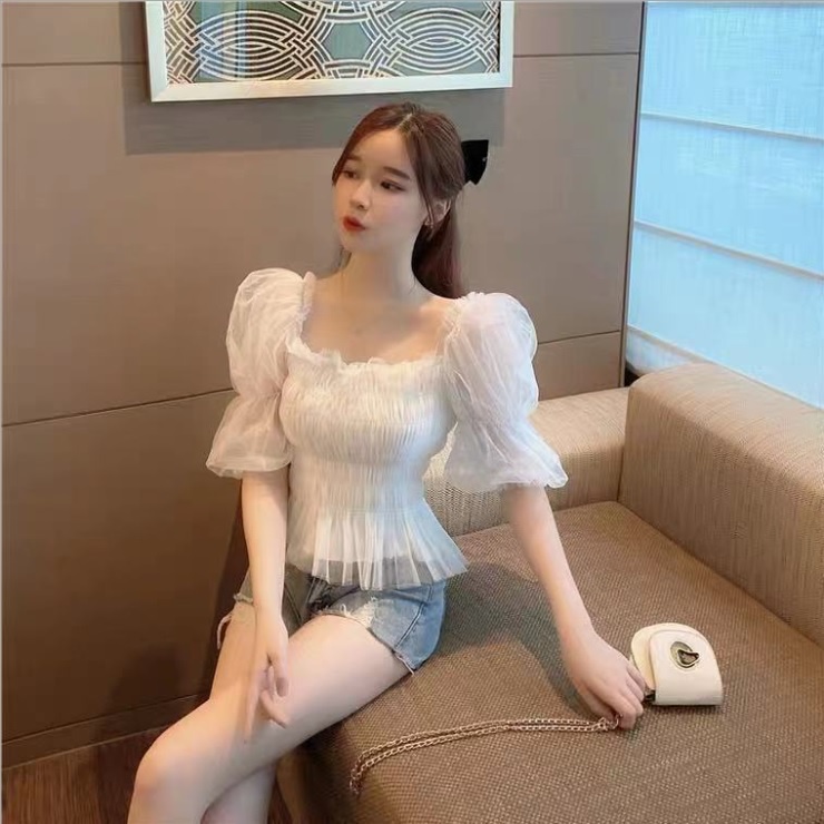 Baju Atasan Wanita Model Sabrina Kerut Chiffon Baju Wanita Sabrina Baju Gaya Korea Baju Korean Style Baju Pesta Baju Cewe