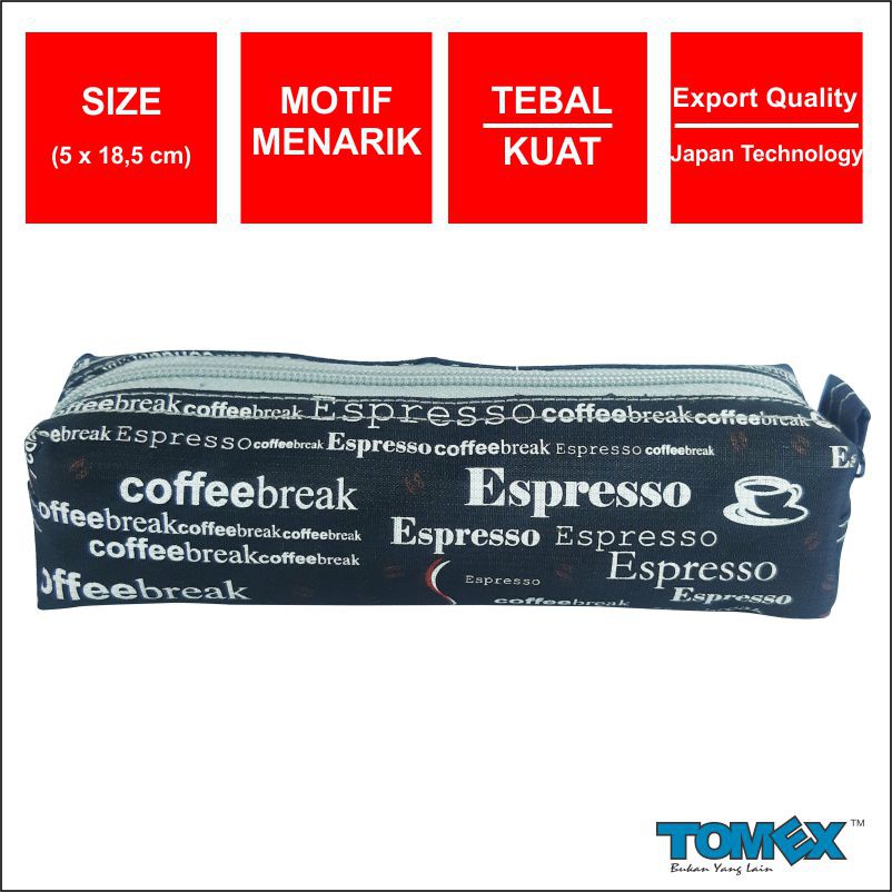 

Tomex Pencil Case Square Kotak Pensil Tempat Pensil Resleting Motif Espresso