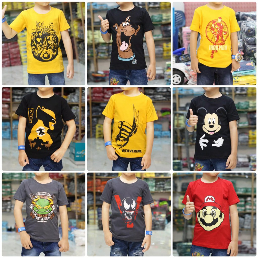 [SALE] BAJU ANAK KARAKTER SUPERHERO KAOS ANAK GAMBAR LUCU KAOS ANAK