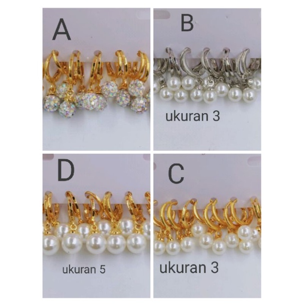 Msdr15. Anting xuping wanita lapis emas mutiara