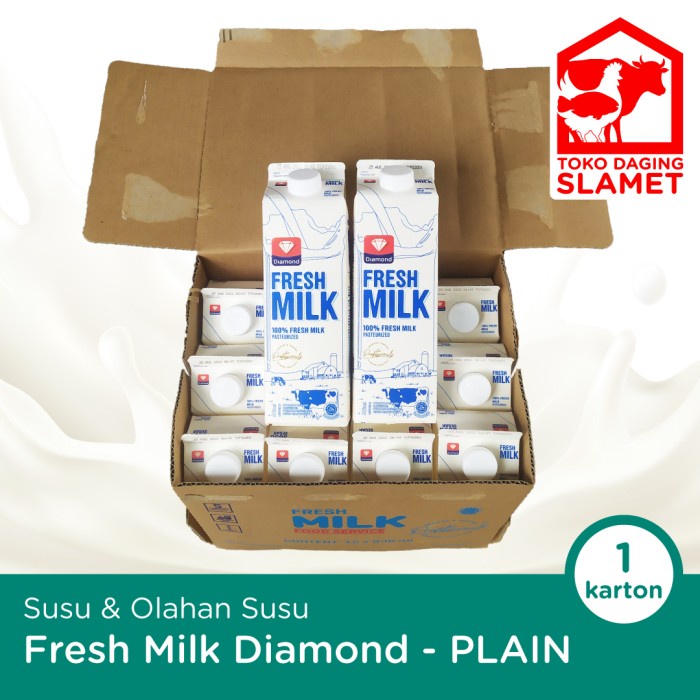 

Susu Fresh Milk Diamond Plain 1 Liter 1 Karton 12 pcs
