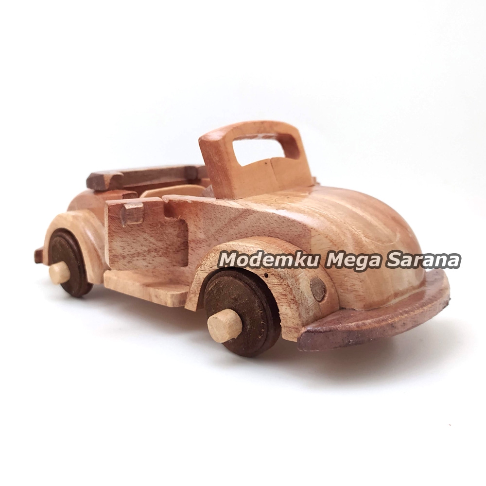 Miniatur Mobil VW Kayu Tanpa Tutup 18x9x6 cm