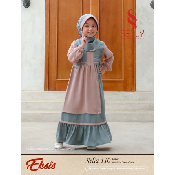 Seply Selia 110 Biscuit / Gamis Anak Masa Kini / Baju Anak Kids Terbaru Bay Seply