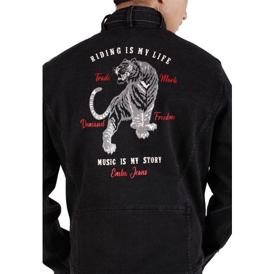 JAKET MOTOR JEANS ORIGINAL EMBA JEANS