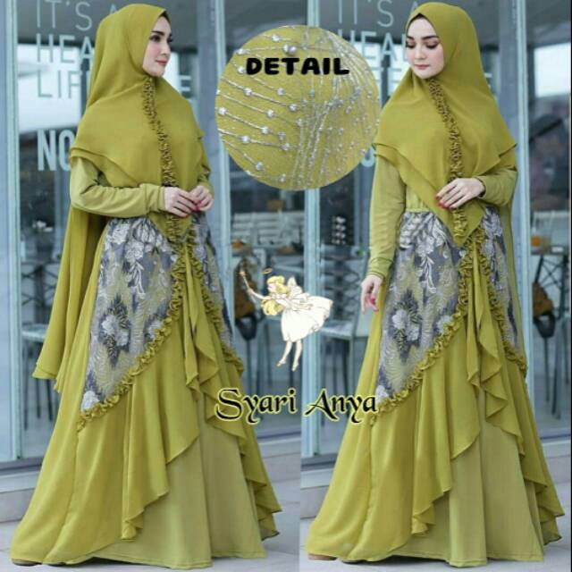 (PROMO) MDS - SET SYAR'I MARWAH SET KRUDUNG KHIMAR POLOS MOSCREPE HAJI GAMIS SYARI'I