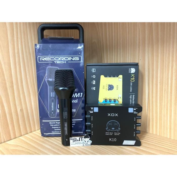 Paket Mini Studio Card/Sound Card External Xox Ks-108 & Mic Xox M400
