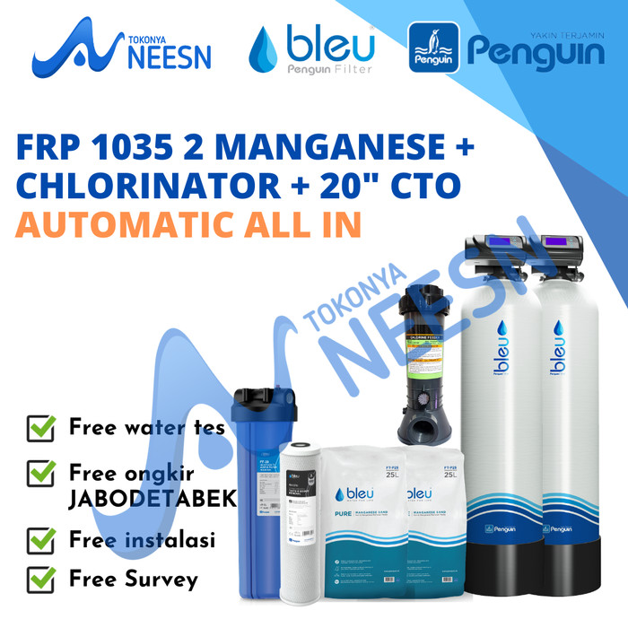 filter air sumur besi 2 FRP 1035 A mangan+PBF20&quot; CTO +Chlorinatr