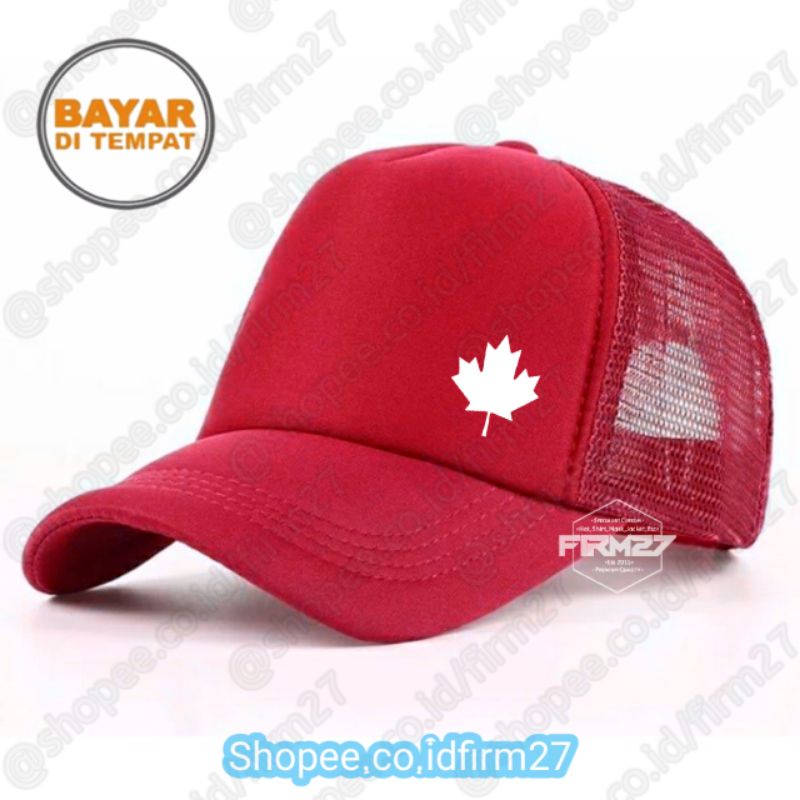 Topi Canada Maple Trucker - Trucker Hat Maple Leafs Simple Logo