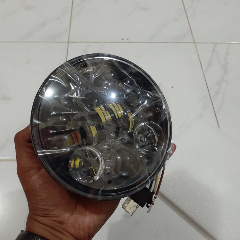 daymaker 5,75 inch dua hitam lampu senja biru reting kuning termurah