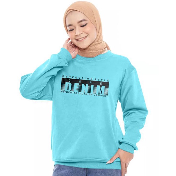 Kaos Lengan Panjang DENIM / Kaos Sweatshirt / Atasan Wanita / Atasan Wanita Lengan Panjang