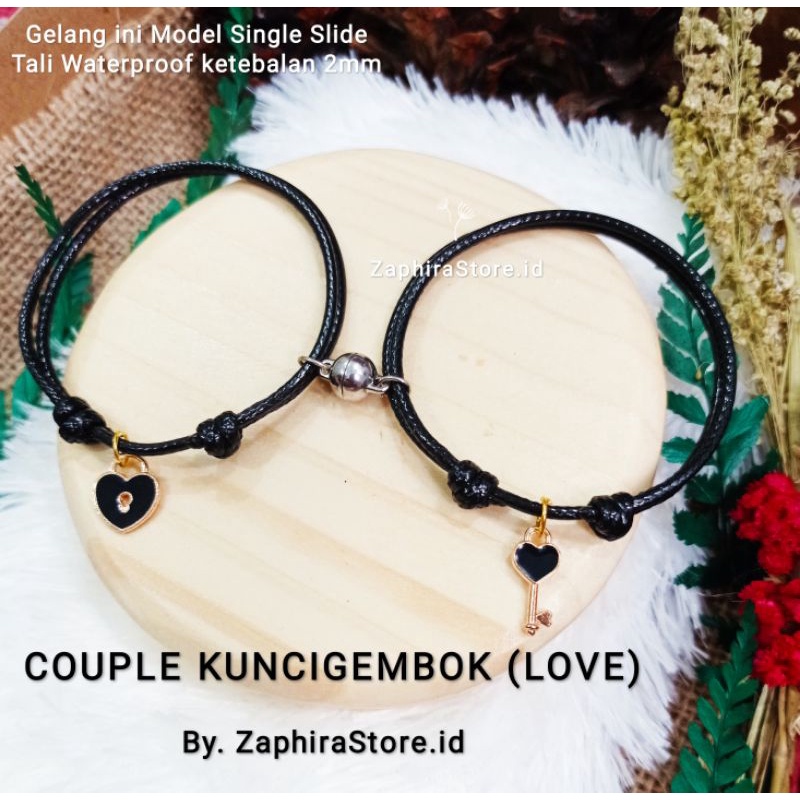 ZaphiraStore [PROMO] 2PCS GELANG KUNCI GEMBOK LOVE/ KUNCILOVE | Gelang Pasangan Pria Wanita