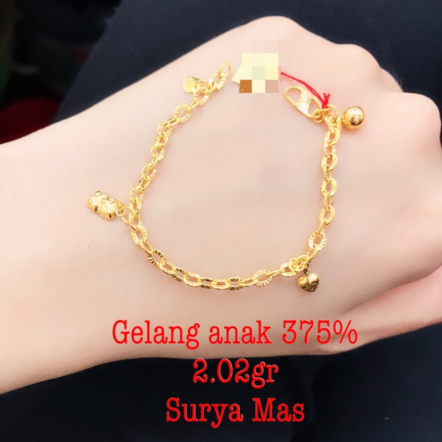 Gelang anak emas 375%