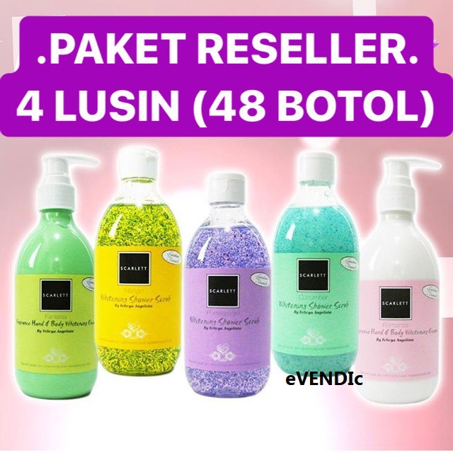 Scarlett Whitening PAKET RESELLER PER-DUS 4 LUSIN (48 botol) MIX VARIANN