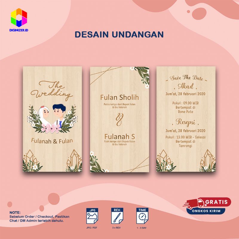 Jasa Desain Undangan Weeding Ultah